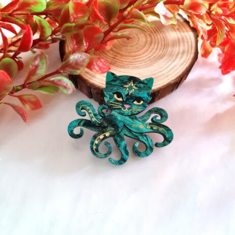 Cherryloco : Octopuss Cat Brooch or Necklace [PRE-ORDER]