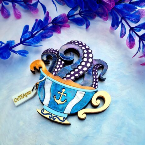 Cherryloco : Octopus Teacup Brooch or Necklace