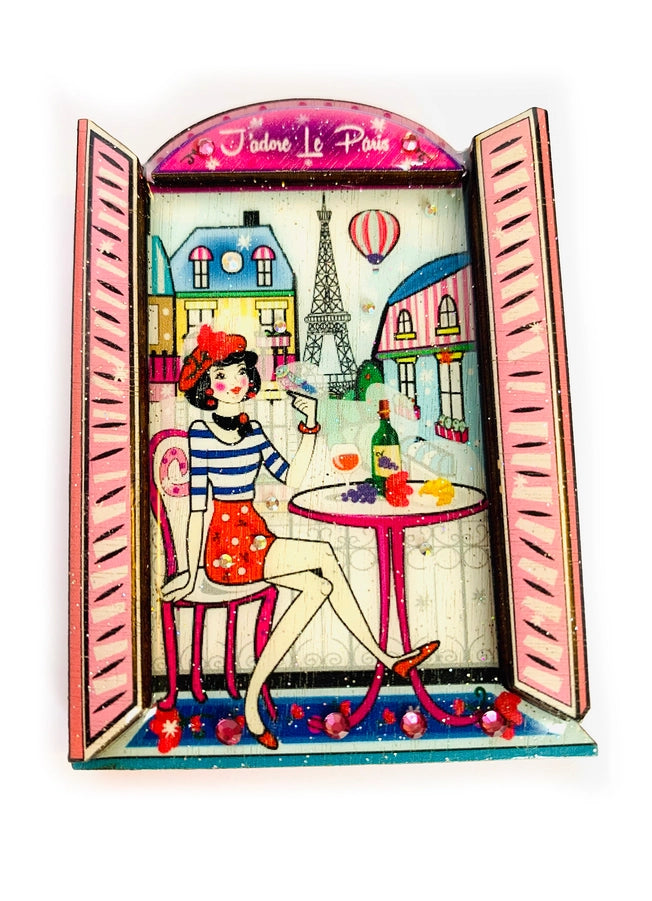 Rosie Rose Parker : Oh la la Paris Scene Brooch' [PRE-ORDER]