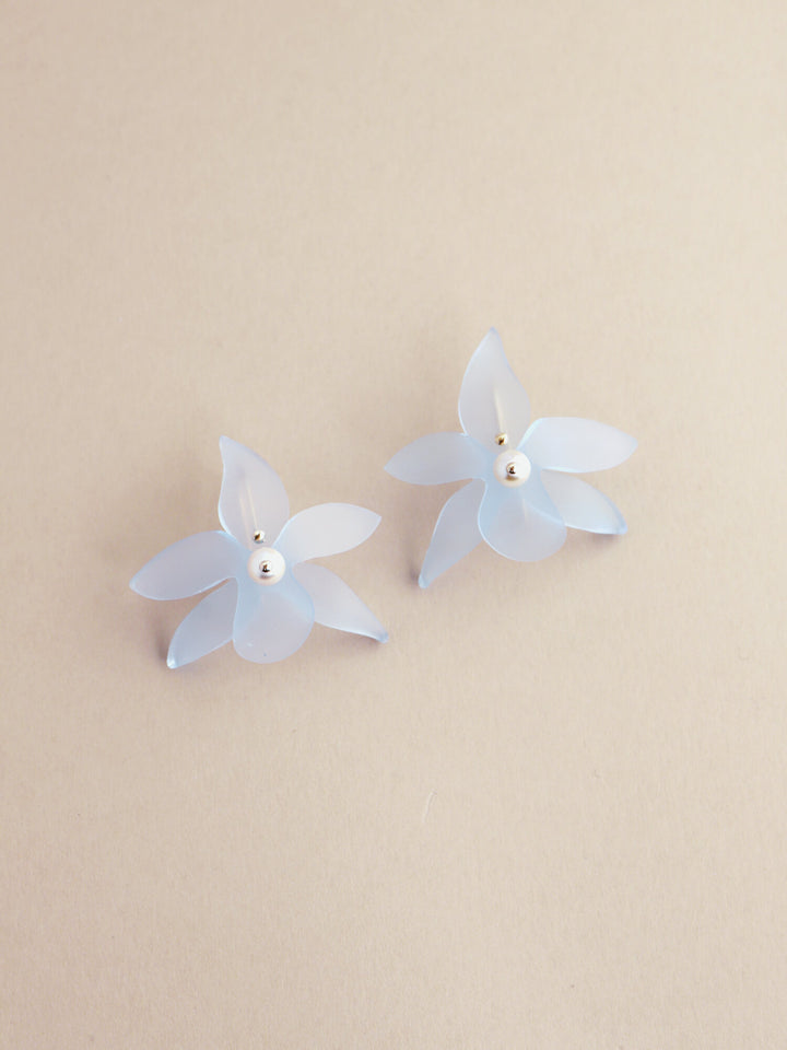 Wolf & Moon : Orchid Earrings in Pale Blue