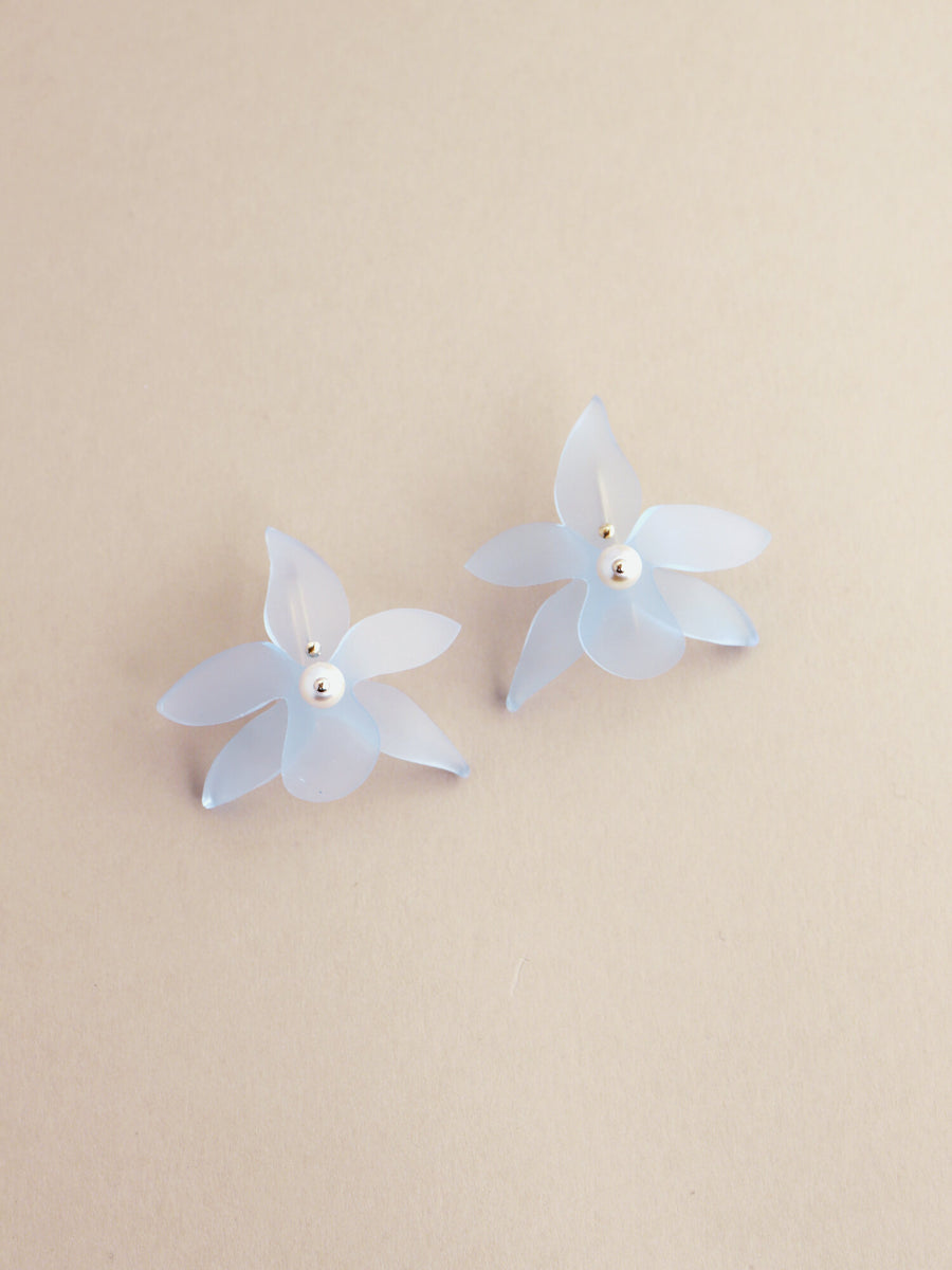 Wolf & Moon : Orchid Earrings in Pale Blue
