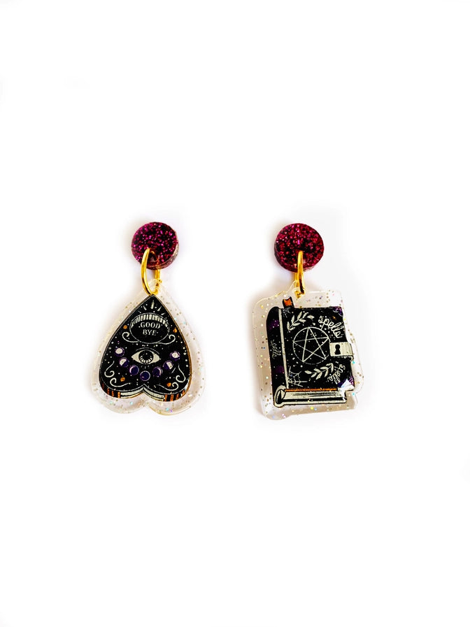 Rosie Rose Parker :  Halloween : Ouija Board Plancette and Witches Book Earrings [PRE-ORDER]