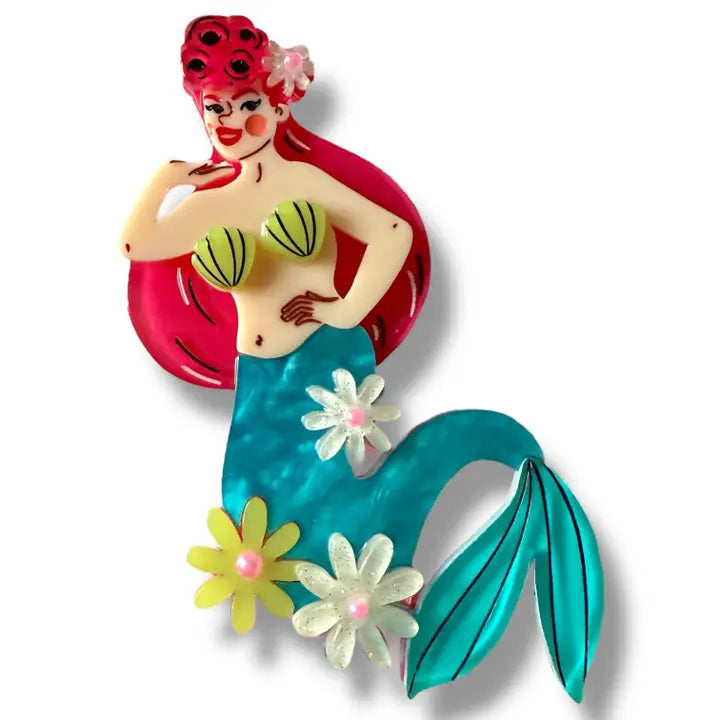 Lipstick & Chrome : Pearl the Mermaid Brooch By Marla Vonduta