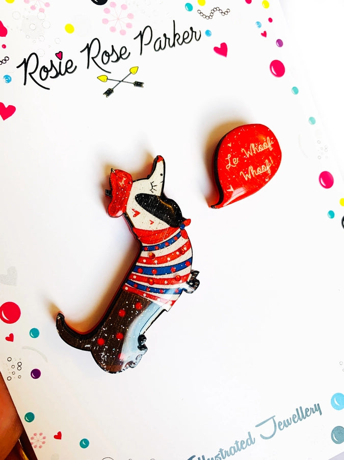 Rosie Rose Parker : Piere the French Sausage Dog Brooch [PRE-ORDER]