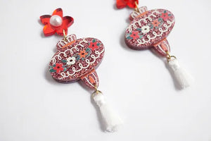 LaliBlue :  Christmas : Pink Christmas Ball Earrings [PRE-ORDER]