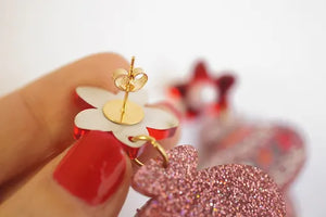 LaliBlue :  Christmas : Pink Christmas Ball Earrings [PRE-ORDER]