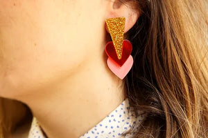 LaliBlue : Valentines : Pink Hearts Earrings