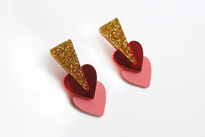 LaliBlue : Valentines : Pink Hearts Earrings
