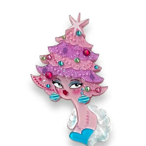 Lipstick & Chrome : Pinkmas Glam Brooch By Miss Fluff [PRE-ORDER]