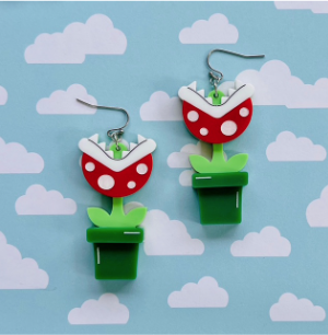 PolyPaige : Piranha Flower Earrings