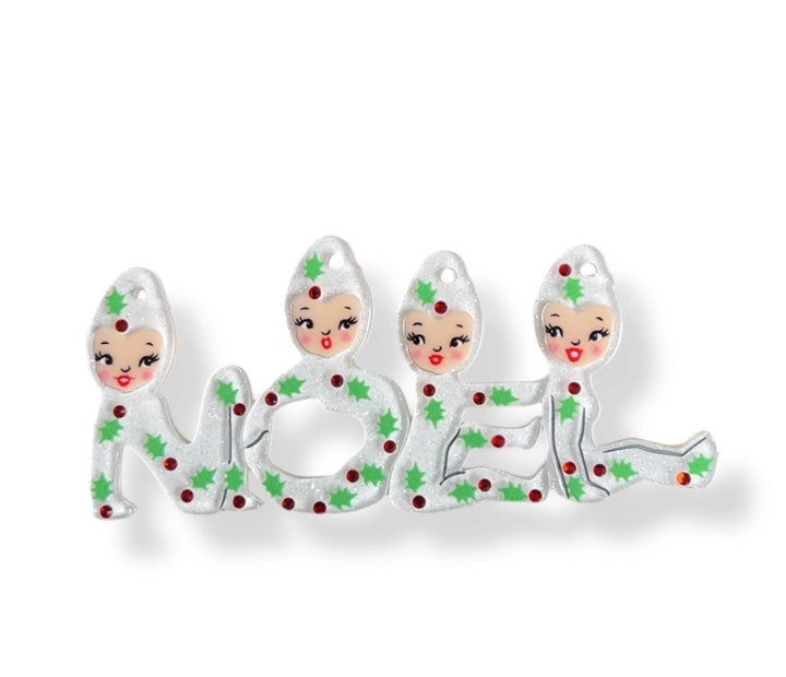 Lipstick & Chrome : Playful Pixies Noel Brooch x 50's Vintage Dame