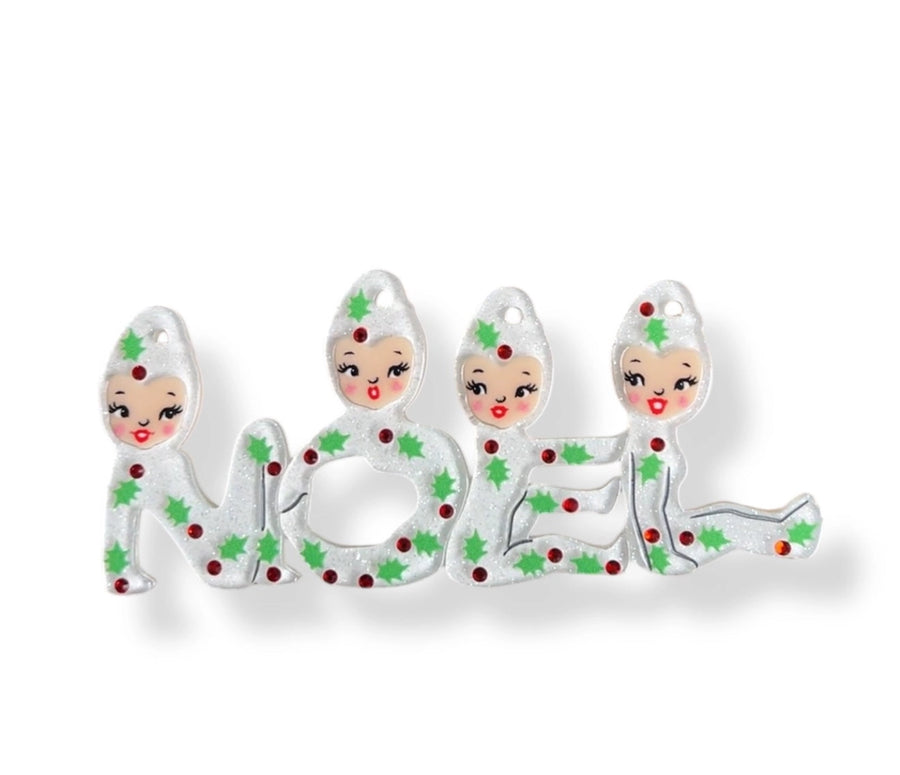 Lipstick & Chrome : Playful Pixies Noel Brooch x 50's Vintage Dame