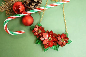 LaliBlue :  Christmas : Poinsettias Necklace [PRE-ORDER]