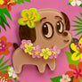 Lipstick & Chrome : Polynesian Pup Mini Brooch By Miss Fluff