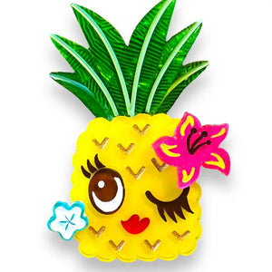 Lipstick & Chrome : Pucker Up Pineapple Brooch x By Miss Fluff [PRE-ORDER]