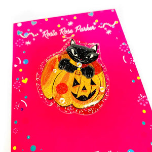 Rosie Rose Parker :  Halloween : Little Pumpkin Cat Brooch [PRE-ORDER]