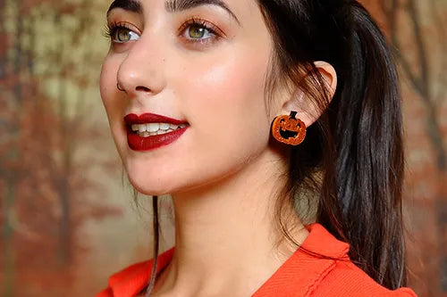 LaliBlue :  Halloween Woods :  Pumpkin earrings [PRE-ORDER]