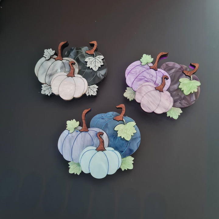 Cherryloco : Pumpkin Patch Trio brooch or necklace - Three colours