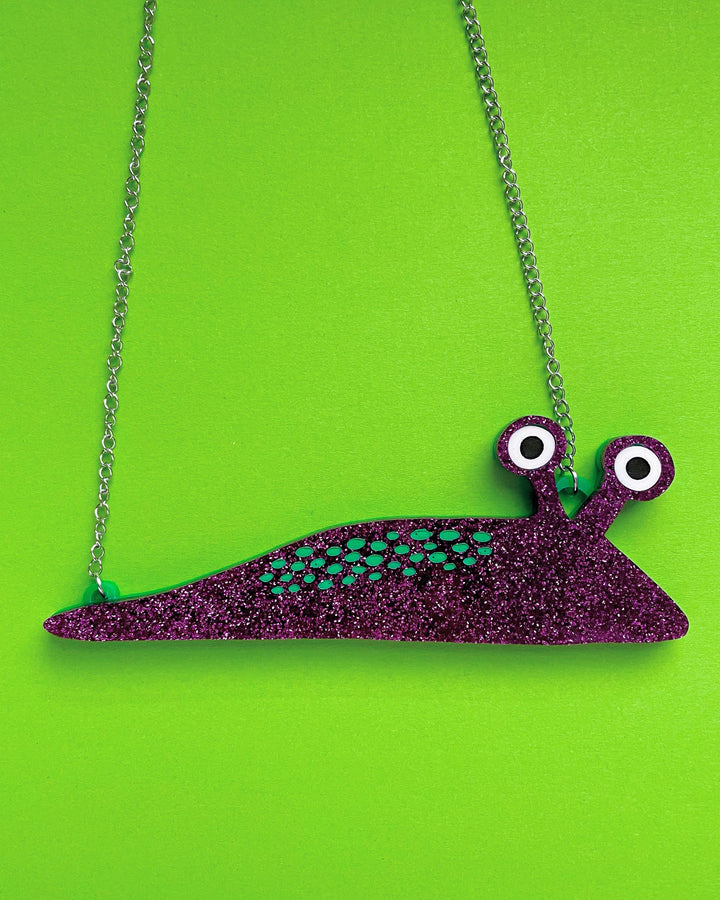 Happy Stuff Studio : Slug Necklace in Purple [LUCKY LAST!]