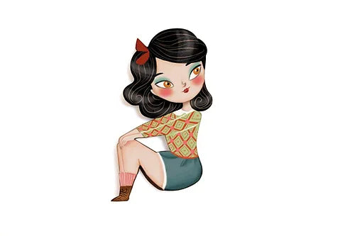 LaliBlue : Valentines : Puzzle with brunette girl brooch [PRE-ORDER]