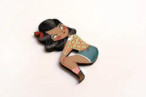 LaliBlue : Valentines : Puzzle with girl of African descent brooch [PRE-ORDER]