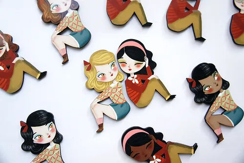 LaliBlue : Valentines : Puzzle with redhead girl brooch [PRE-ORDER]