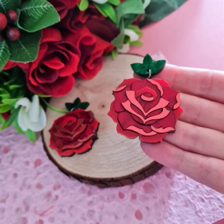 Tiny Paper Rose Earrings - Free Paper Quilling Tutorial - Honey's Quilling