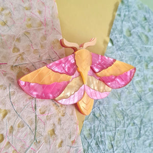 Cherryloco : Rosy Maple Moth Statement Brooch
