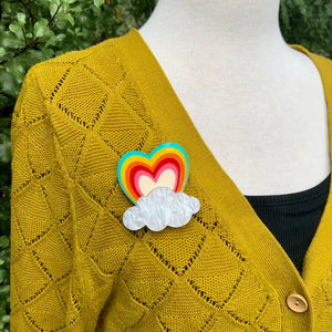 Birdie Bananas : Rainbow On A Cloudy Day Brooch