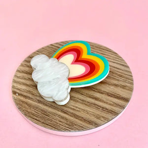 Birdie Bananas : Rainbow On A Cloudy Day Brooch