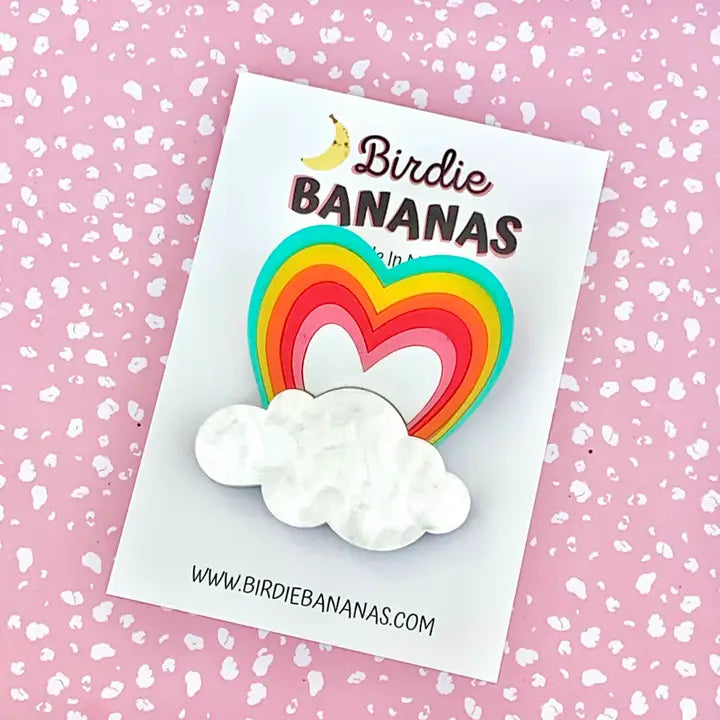 Birdie Bananas : Rainbow On A Cloudy Day Brooch