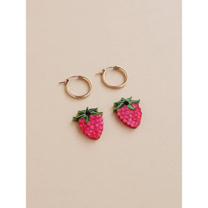Wolf & Moon : Raspberry Hoop Earrings