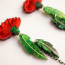 Laliblue : Plant Lover : Red carnation earrings