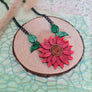 Cherryloco : Red Sunflower Pendant Charm Necklace