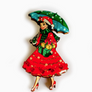 Rosie Rose Parker : Retro Christmas Lady Brooch