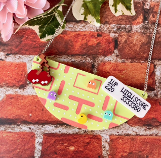 PolyPaige : Retro Game Necklace