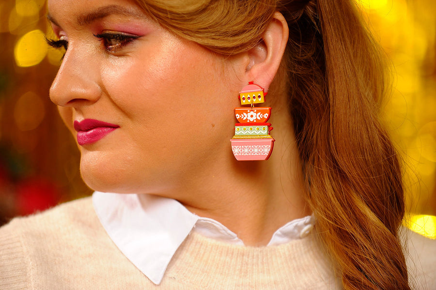 Laliblue : Christmas : Retro Pyrex Container Earrings