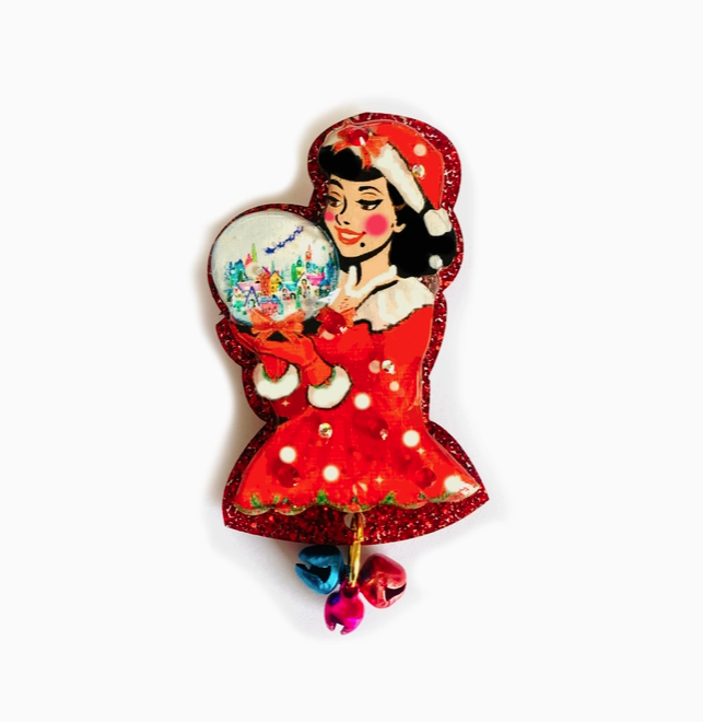 Rosie Rose Parker : Retro girl and the snow globe brooch