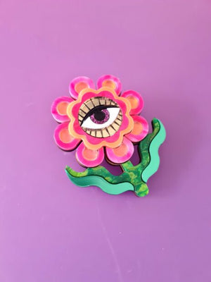 Cherryloco : Retro inspired boho hippy floral brooch or necklace