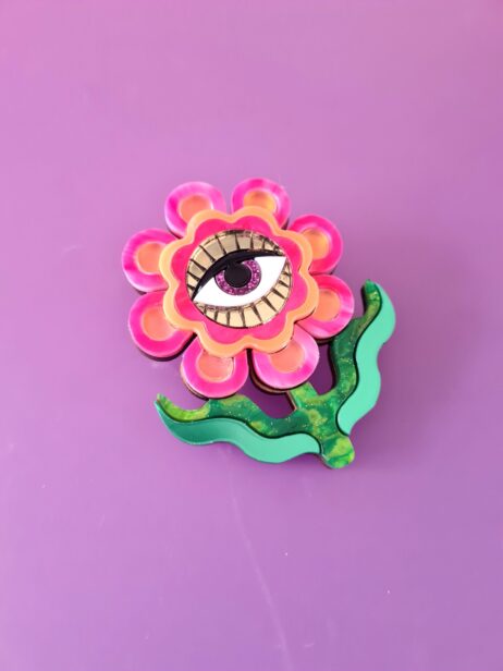 Cherryloco : Retro inspired boho hippy floral brooch or necklace