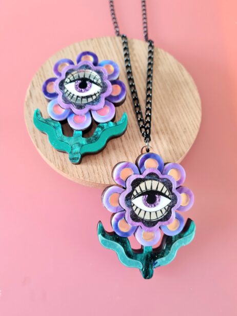Cherryloco : Retro inspired boho hippy floral brooch or necklace