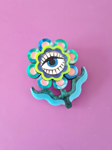 Cherryloco : Retro inspired boho hippy floral brooch or necklace