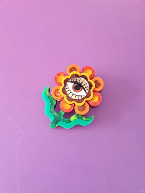 Cherryloco : Retro inspired boho hippy floral brooch or necklace