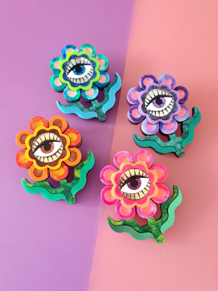 Cherryloco : Retro inspired boho hippy floral brooch or necklace