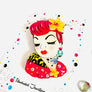 Rosie Rose Parker : Rockabilly Retro Girl Brooch
