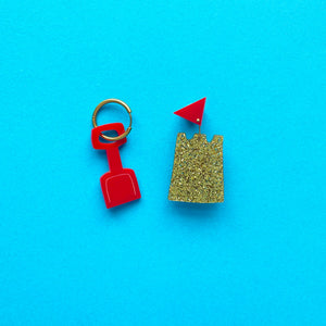 Happy Stuff Studio : Beach Off : Sandcastle & Spade Earrings