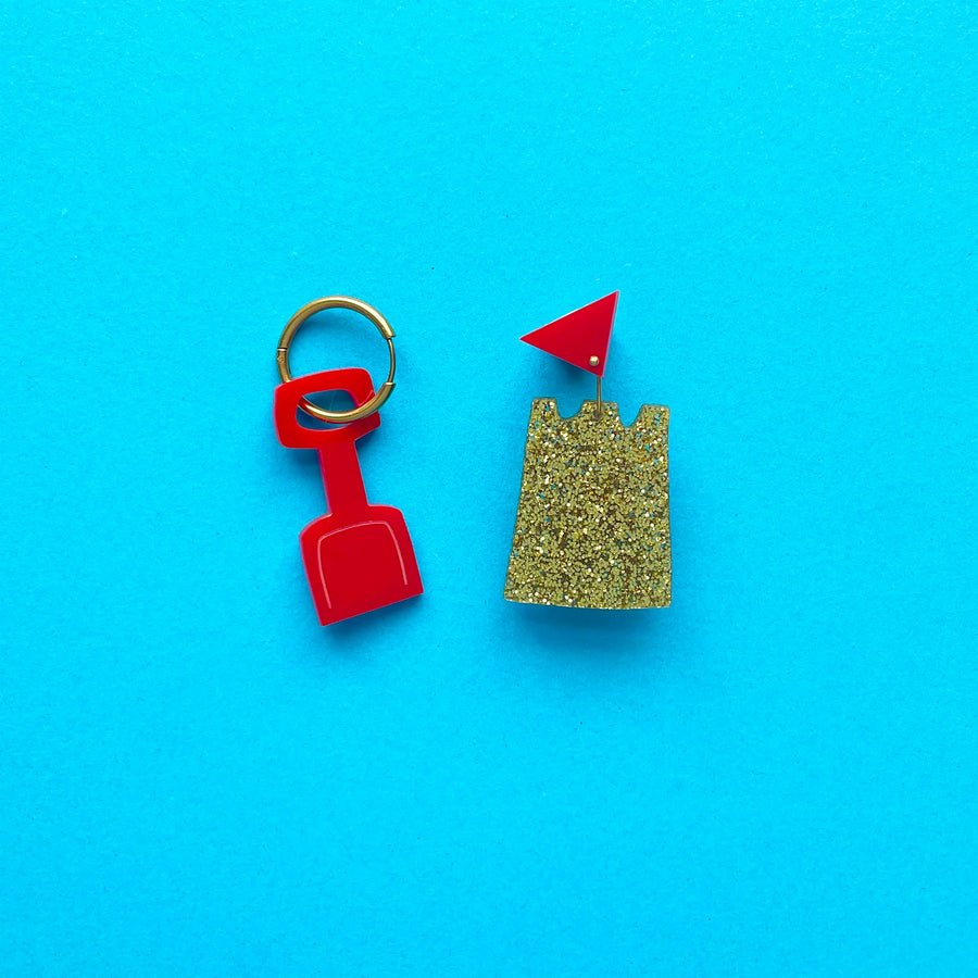 Happy Stuff Studio : Beach Off : Sandcastle & Spade Earrings