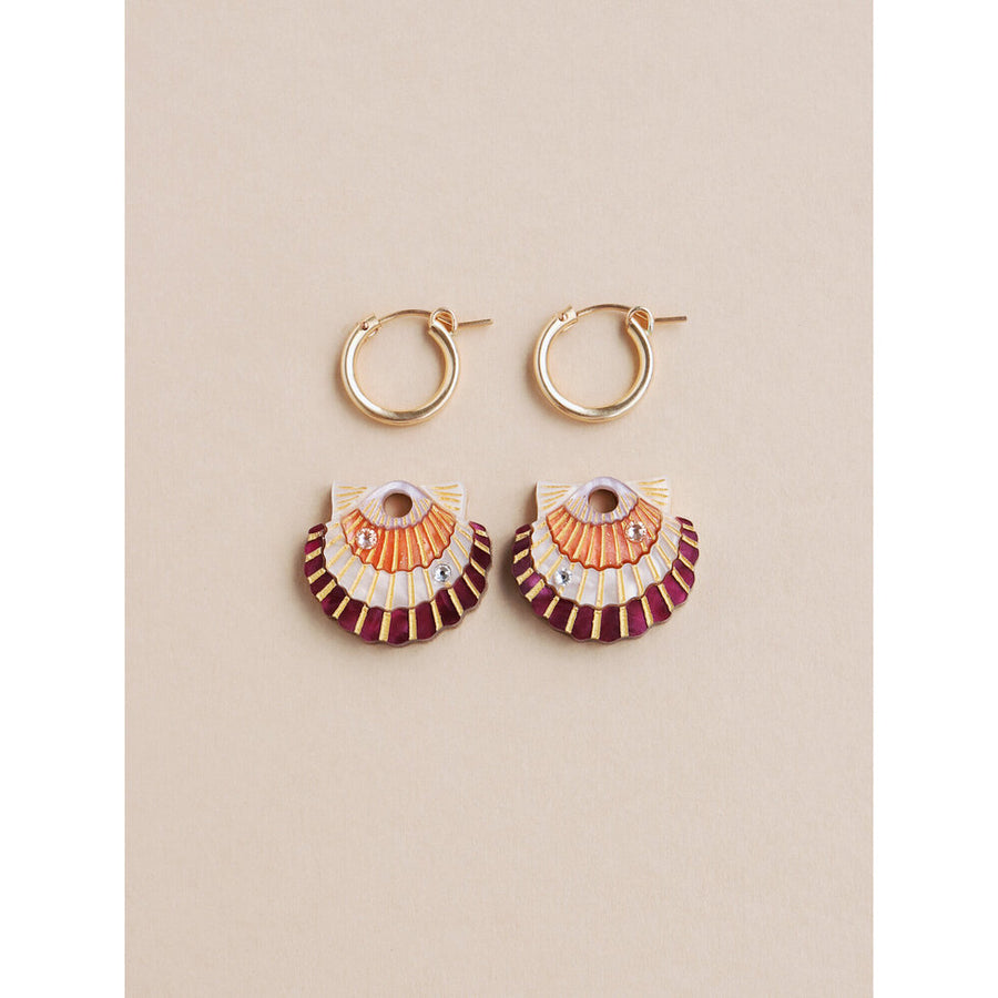 Wolf & Moon : Scallop Shell Hoop Earrings