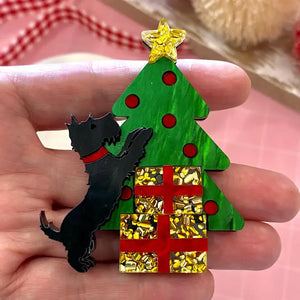 Birdie Bananas : Scottie Dog Christmas Brooch