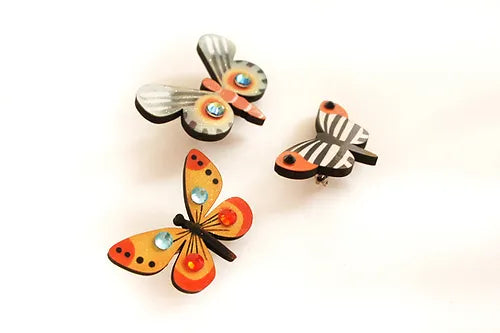 LaliBlue :  Spring :  Set of 3 Butterfly Brooches